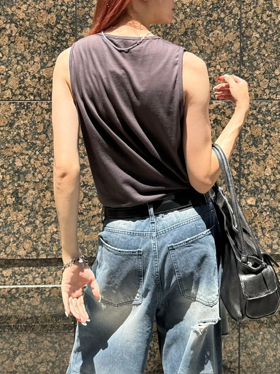 【Chikashitsu +】henry neck sleeveless (3color) / 【チカシツプラス】ヘンリーネックタンクトップ