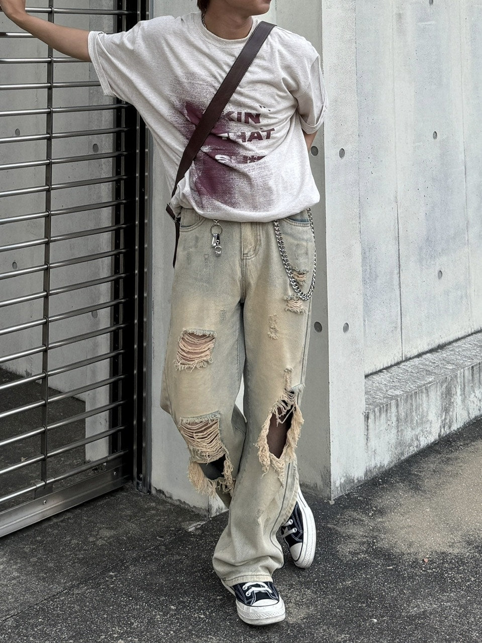 受注制【RENOL】damage denim pants