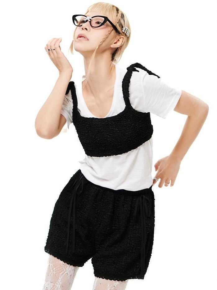 【HOLY NUMBER 7】Lace layered bustier