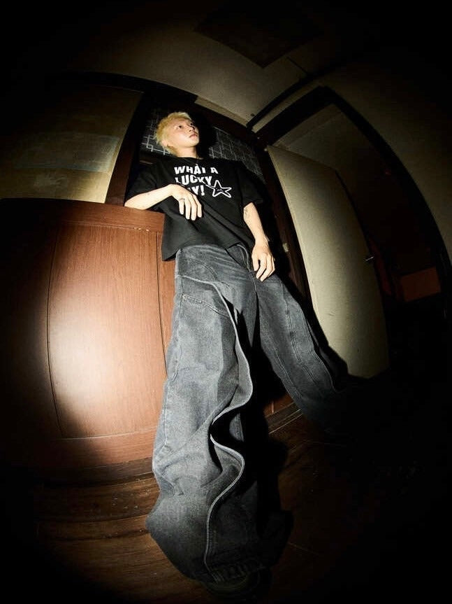 【IFEELLUCKY】Wide flare placket pants / 【アイフィールラッキー】ワイドフレアプラケットデニムパンツ