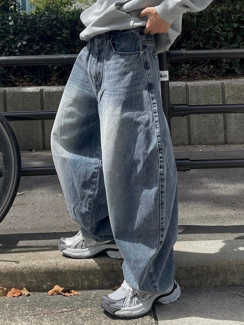 受注制【Chikashitsu +】super buggy denim pants (3color) / 【チカシツプラス】スーパーバギーデニムパンツ