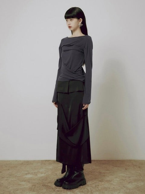 【FLAREUP】Drape Layered Long Sleeve