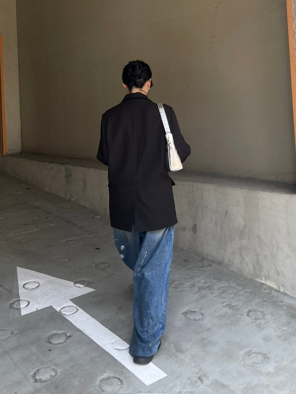 受注制【Chikashitsu +】painted buggy denim pants / 【チカシツプラス】ペイントバギーパンツデニムパンツ