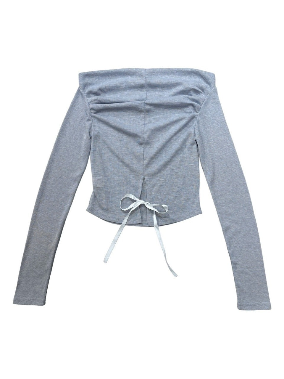 受注制【oaks】see-through back ribbon long sleeve (3color)