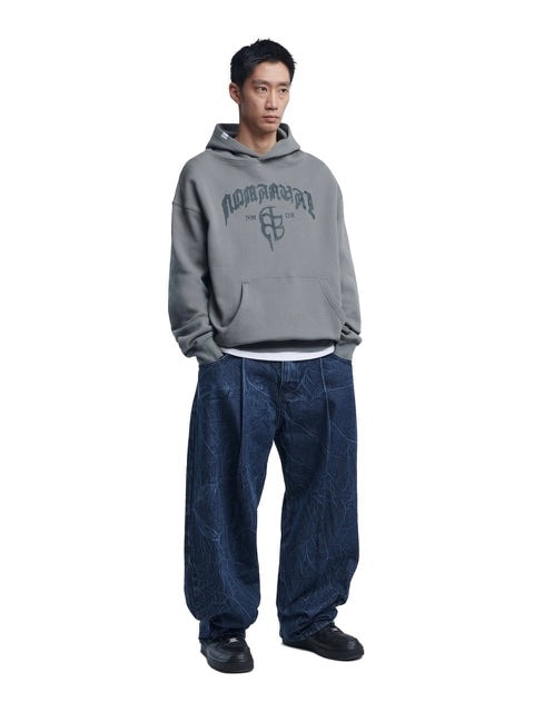 【NOMANUAL】G.B HOODIE / 【ノーマニュアル】ロゴプリント長袖パーカー