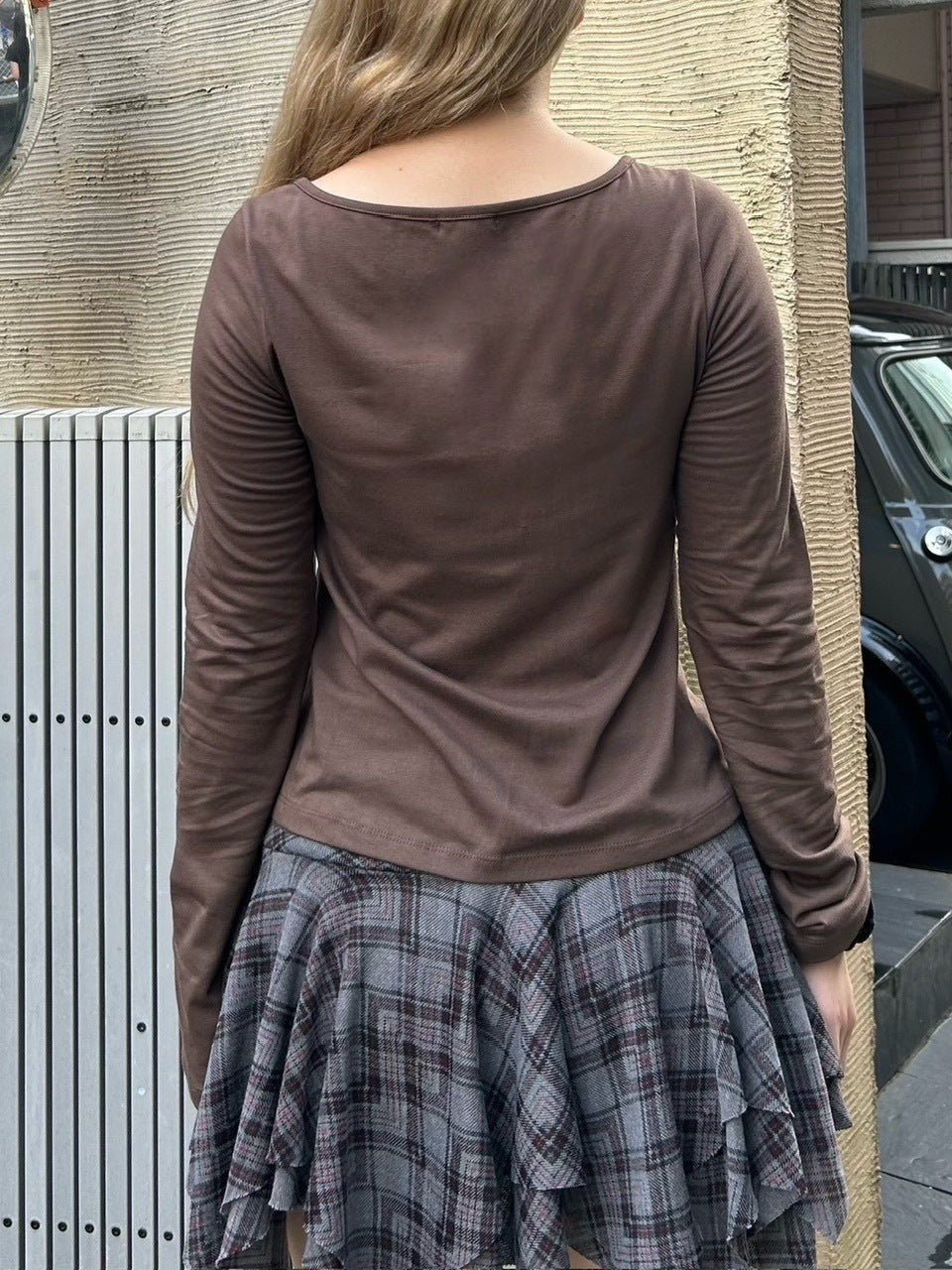 受注制【oaks】shirring long sleeve (3color) / 【オークス】シャーリング長袖Tシャツ