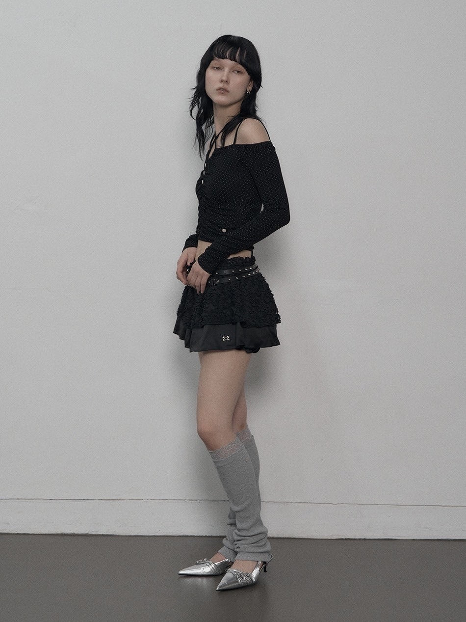 【SETUP-EXE】DOT OFF-SHOULDER TOP