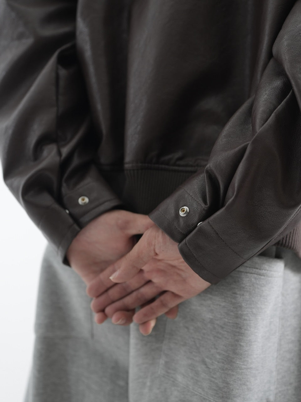 【CS】multi vegan leather blouson (brown)