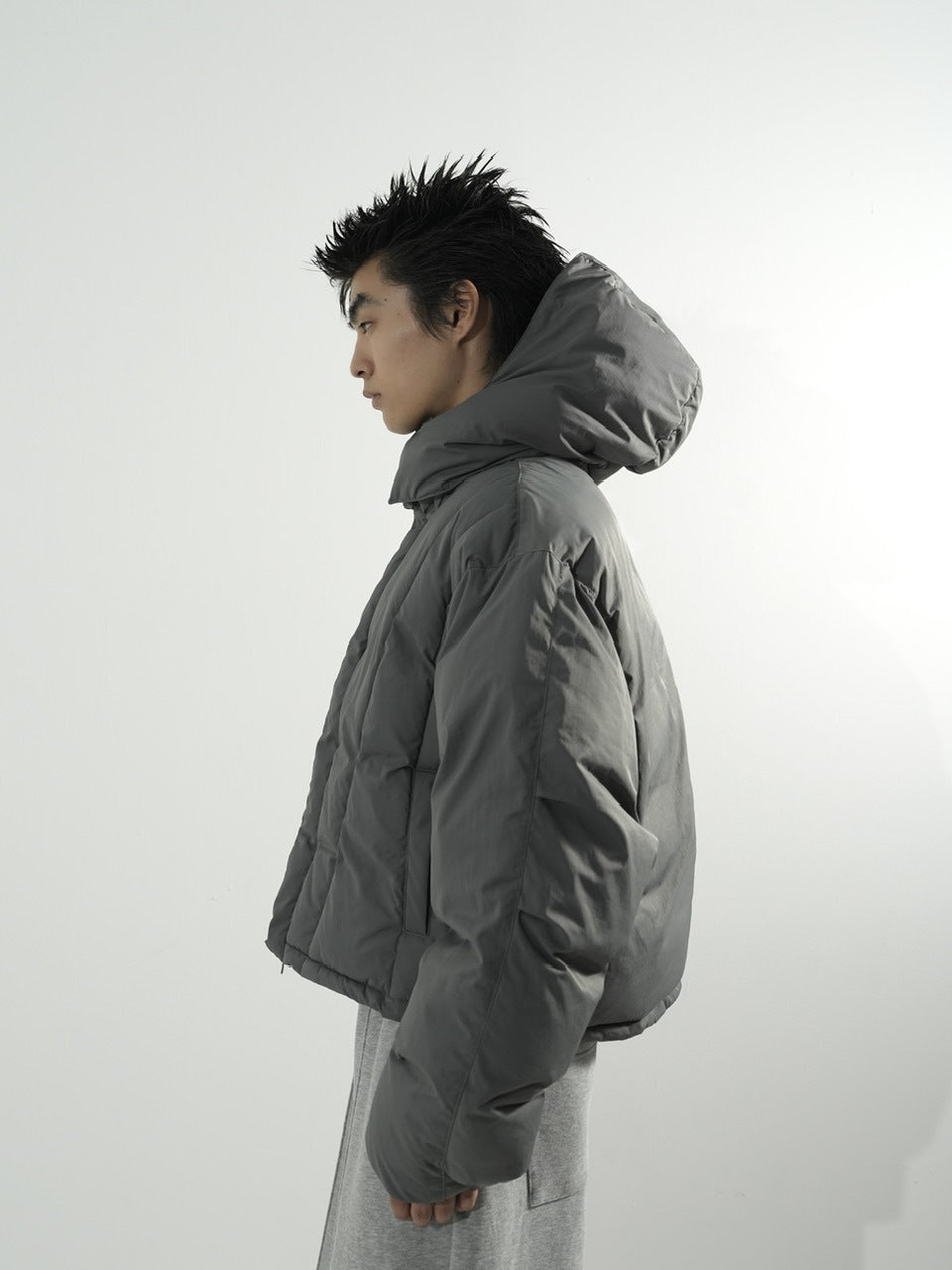 【CS】2way cropped puffer jacket (charcoal)