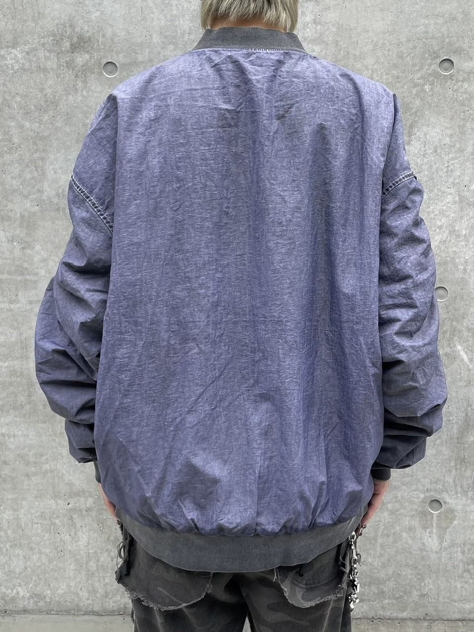 受注制【Never mind the XU】washed shirring blouson