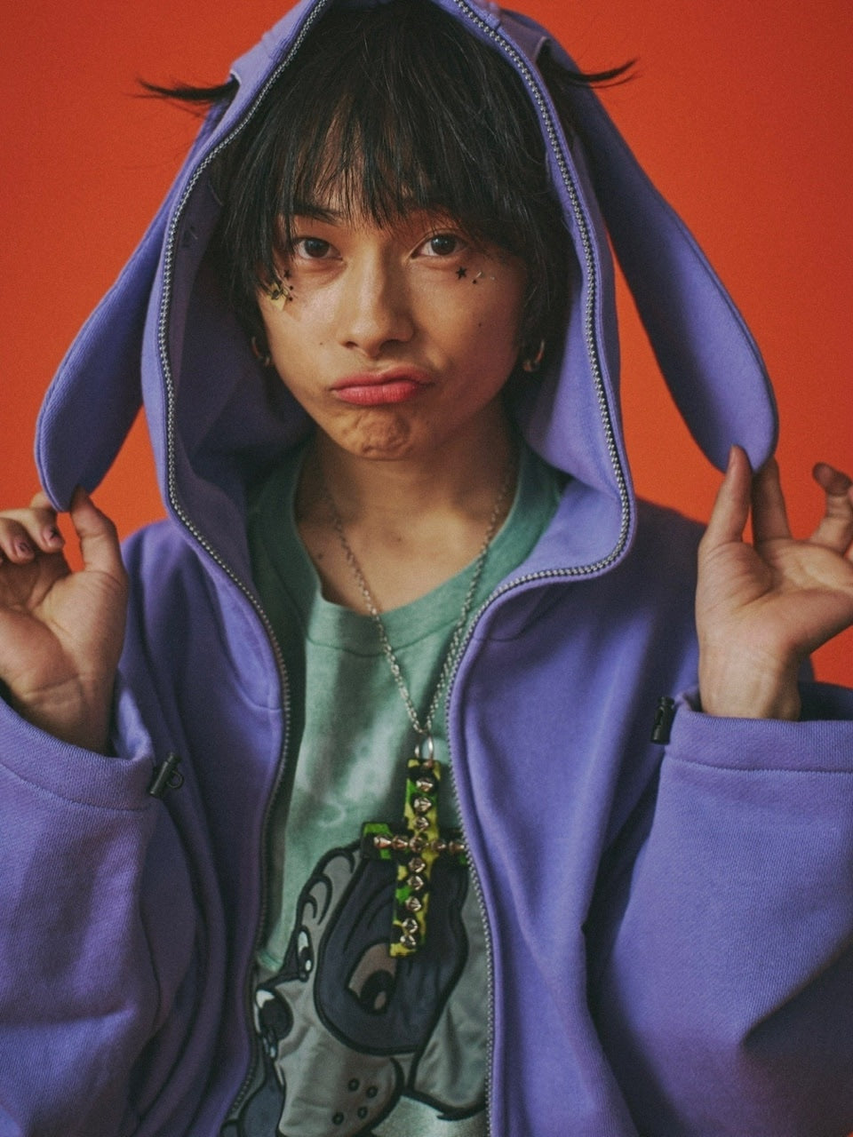 【GALFY】反戦パーカー / 【ガルフィー】ロゴ長袖耳付きパーカー