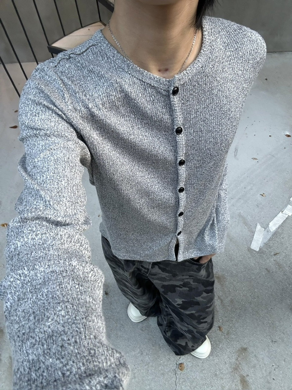 【LUV CODE】camouflage denim wide pants