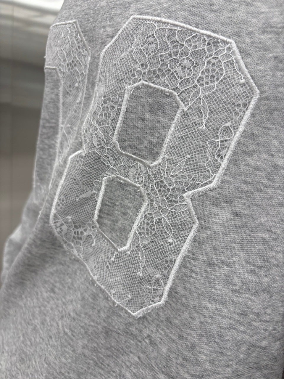 【nmtc +】lace design number sweat onepiece (3color)