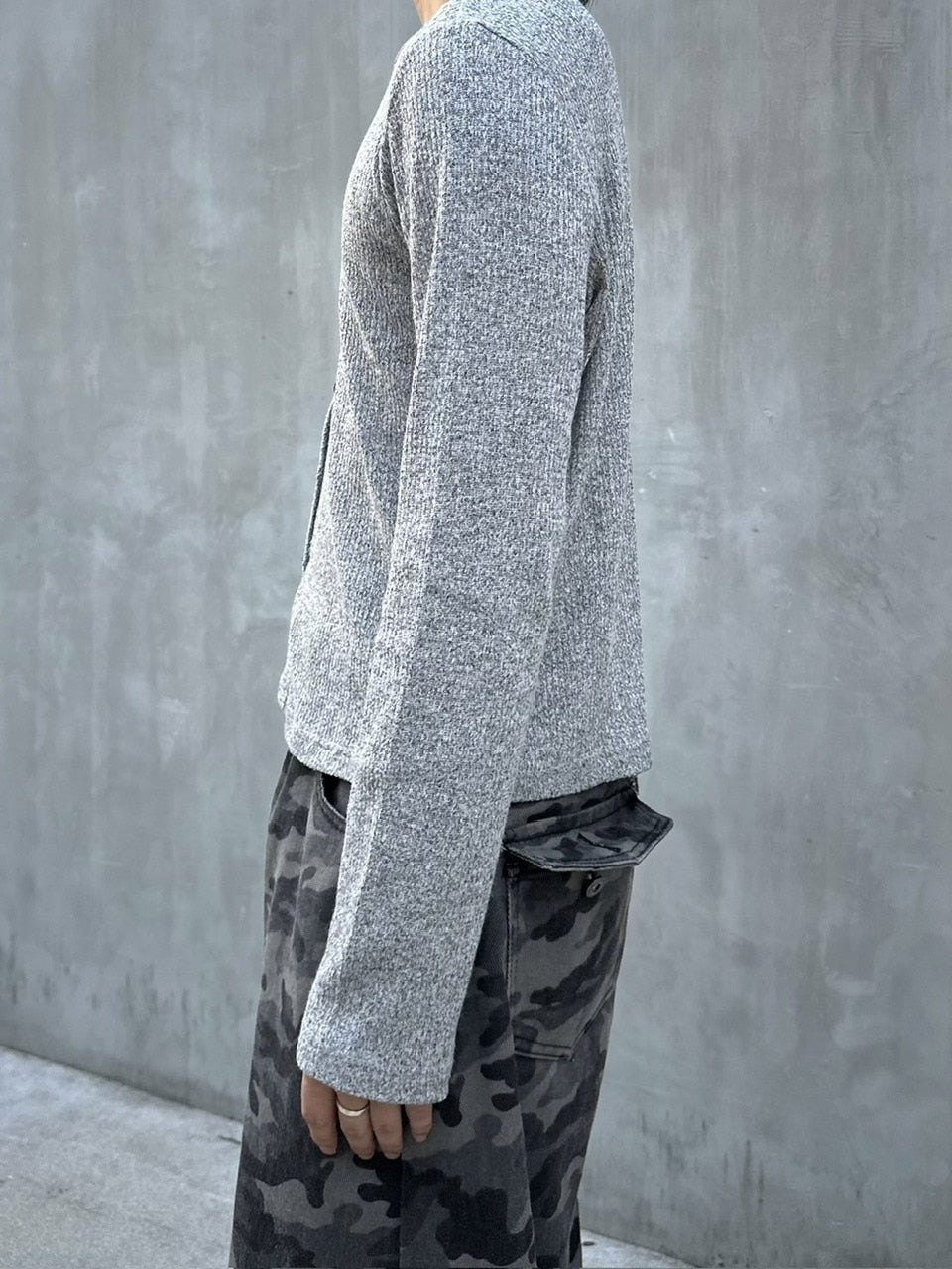 国際配送【LUV CODE】rib knit cardigan