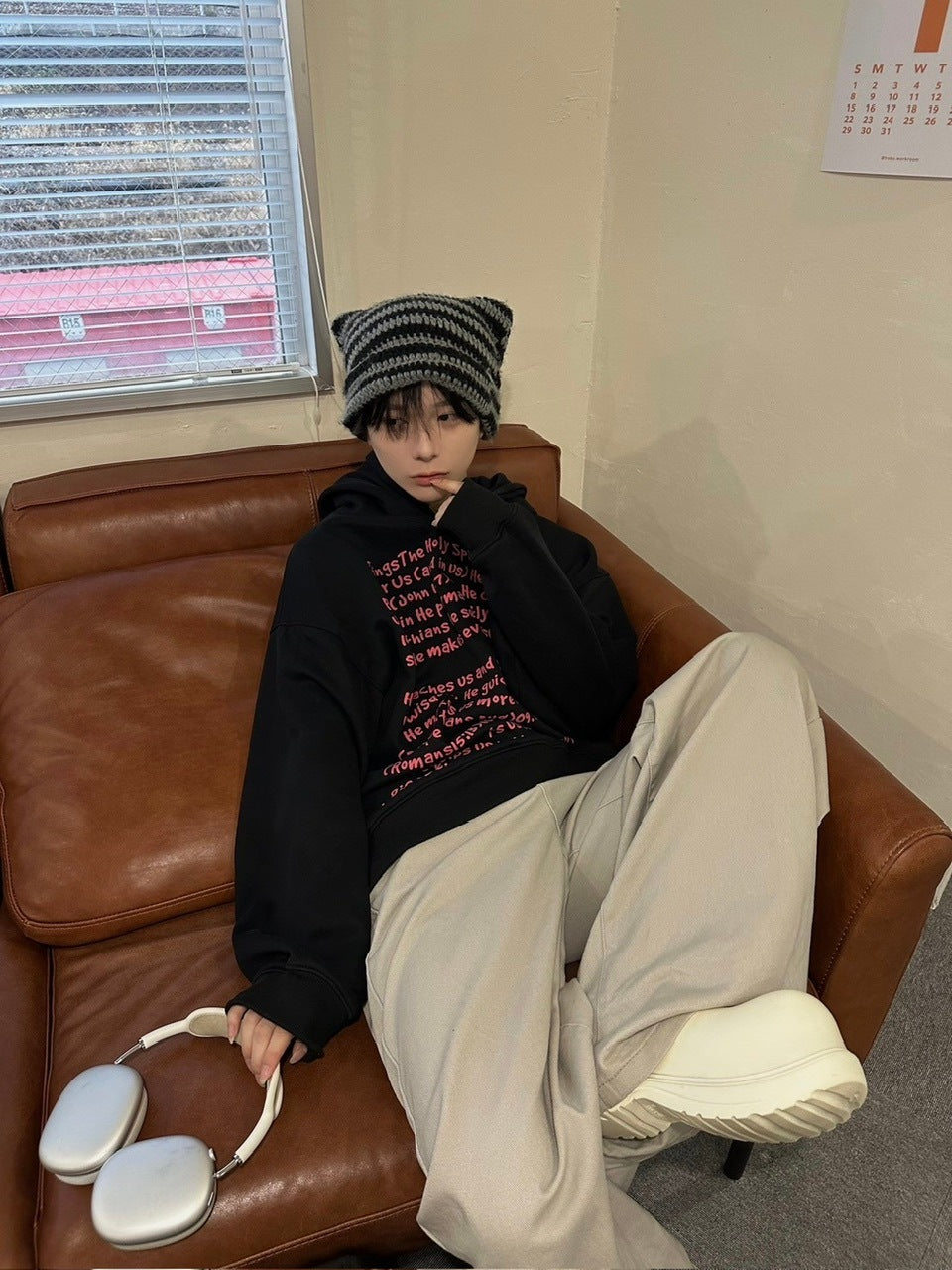 【LUV CODE】lettering hoodie (2color)