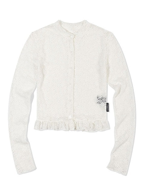 【Uglyshadow】LACE FRILL CARDIGAN / 【アグリーシャドウ】レースフリル長袖カーディガン