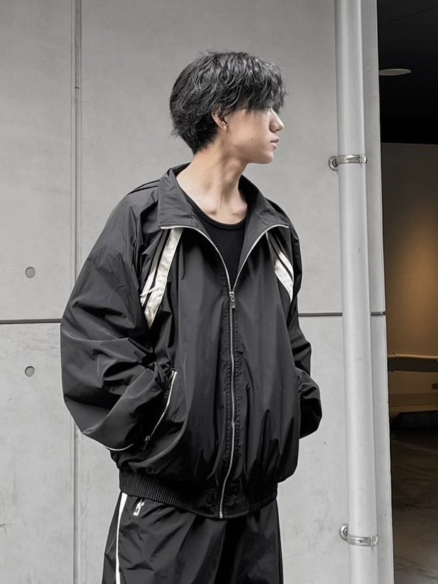 受注制【Chikashitsu +】set up line track jacket (2color