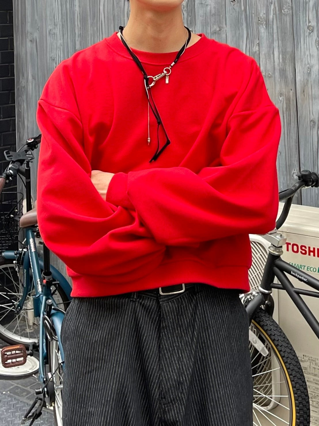 受注制【Chikashitsu +】knot leather mixed necklace