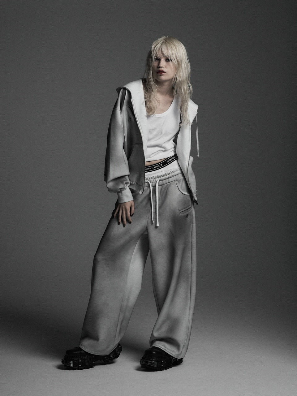 【Rosen Kreuz】the taste“V” WIDE OVERFIT SET UP PANTS