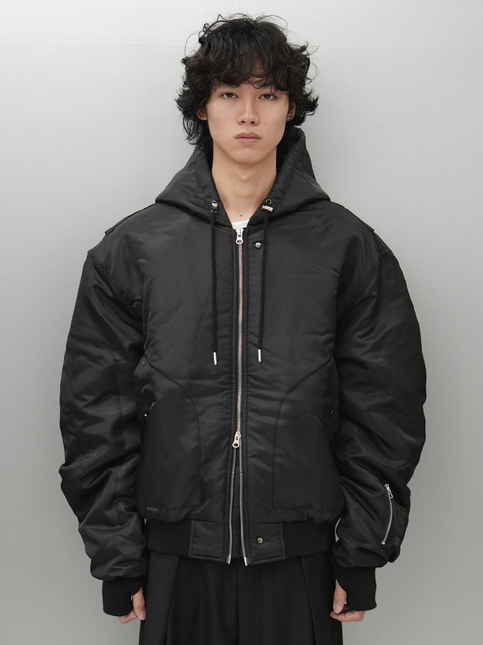 東京店WEB限定【Chikashitsu +】hooded bomber jacket (2color)