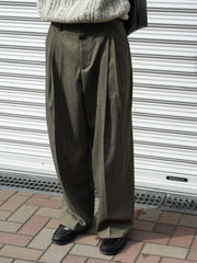 東京店WEB限定受注制【Chikashitsu +】wool double tuck slacks (2color)