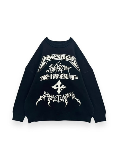 LOVE KILLER】Total logo oversize knit – PRESSING WEB SHOP