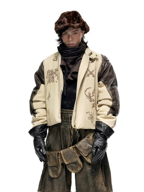 【PERSONSOUL】Leather Totem Coat