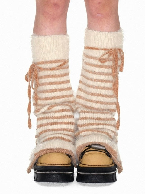 【YOUTHBATH】Stripe open leg warmer