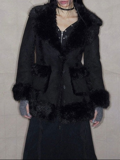 【NOT KNOWING】HOURGLASS MOUTON FUR COAT / 【ノットノーイング】アワーグラスマウンテンファーコート