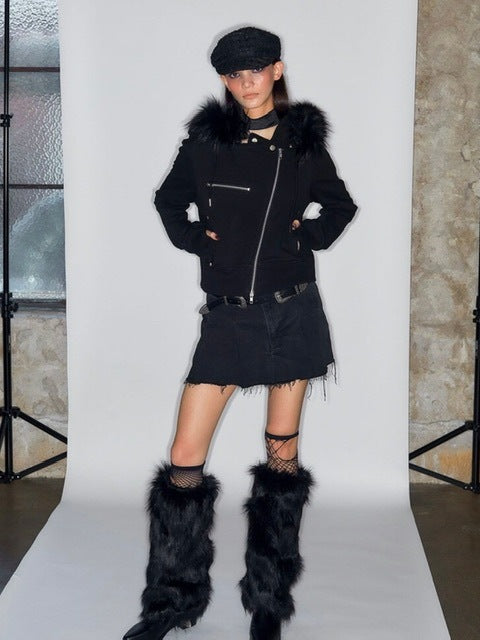 12/20 20:00発売【NOT KNOWING】RIDER FUR HOOD ZIP UP /【ノットノーイング】ライダーファーフードジップアップスウェット