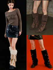 【NOT KNOWING】MOUTON SNAP LEG-WARMER