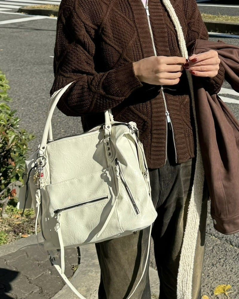 受注制【Chikashitsu +】multi pocket eco leather big bag
