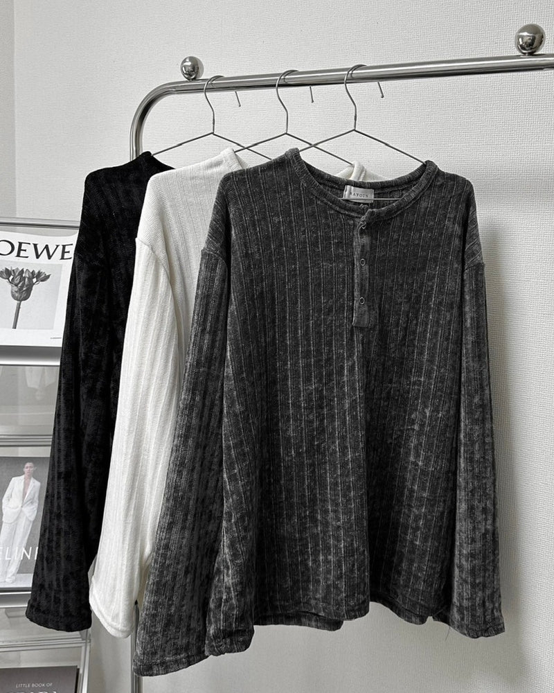 【LUV CODE】henry neck velours top (3color)