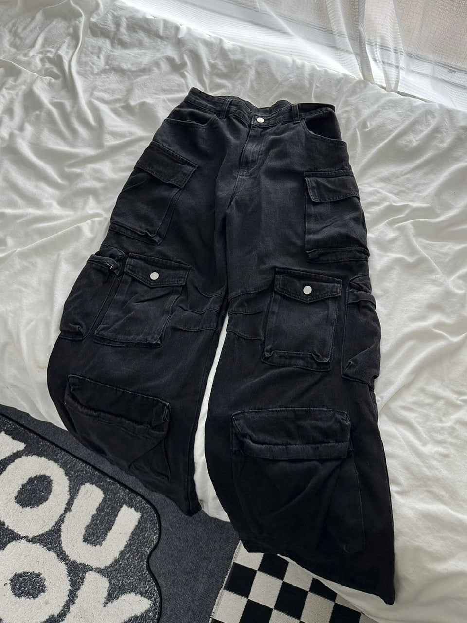 国際配送【LUV CODE】pocket denim cargo pants