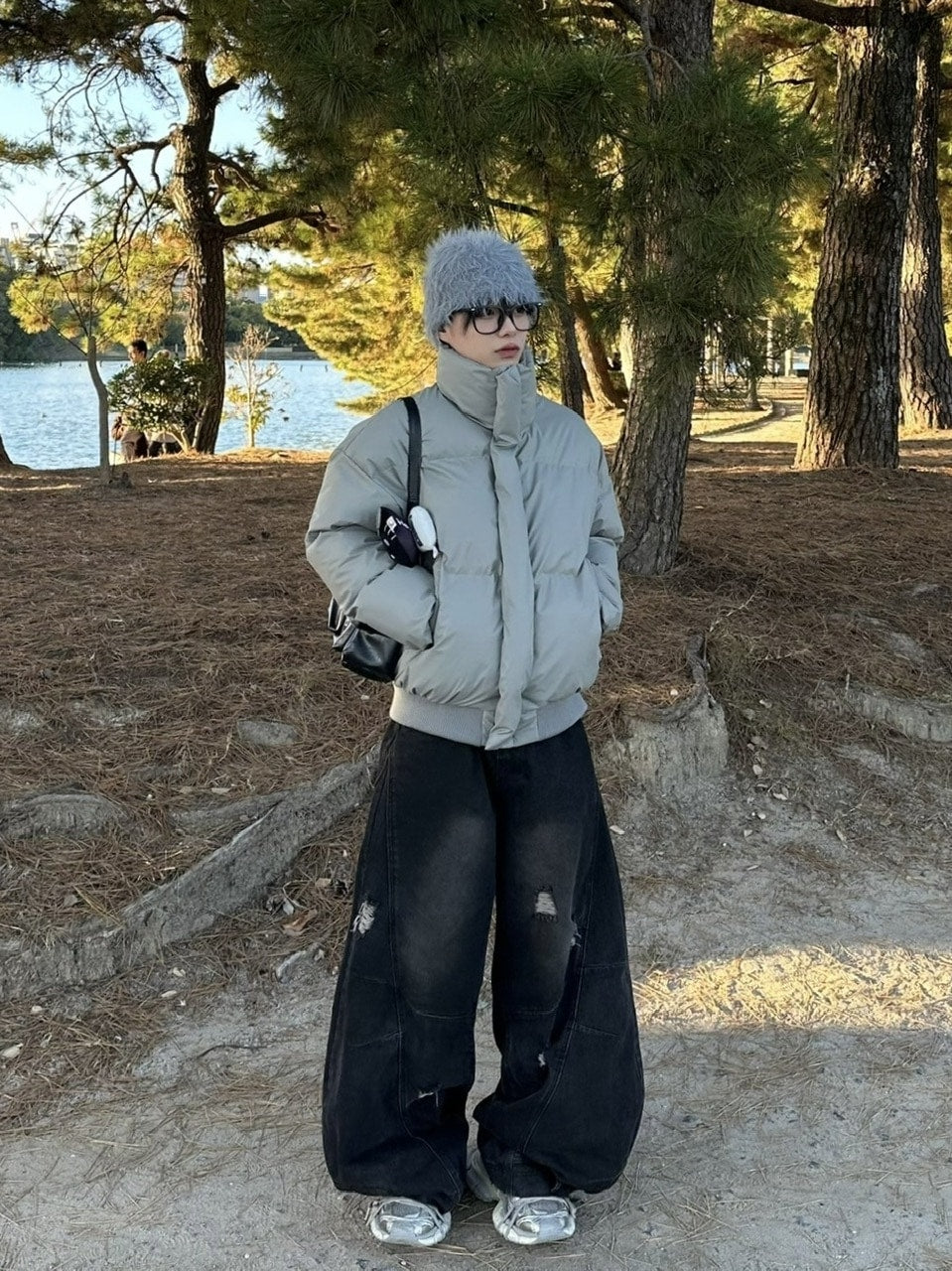 国際配送【LUV CODE】point damage balloon denim pants