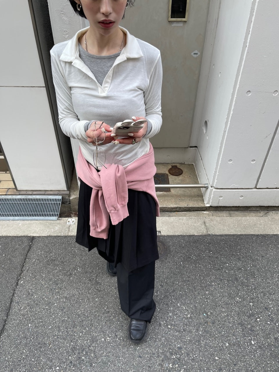 受注制【oaks】polo slim long sleeve (3color)