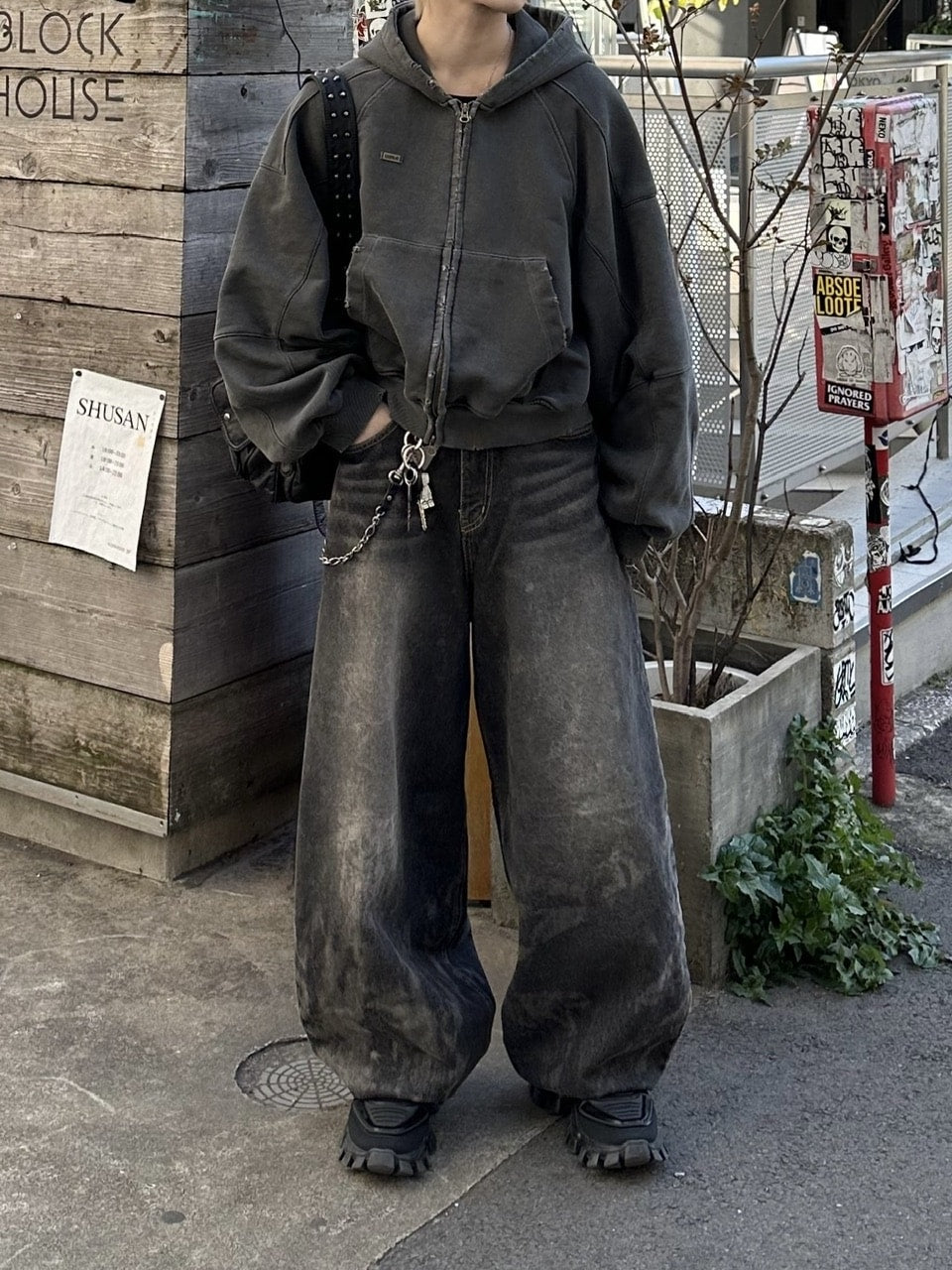 大阪店WEB限定受注制【Chikashitsu +】dirty wash balloon denim pants