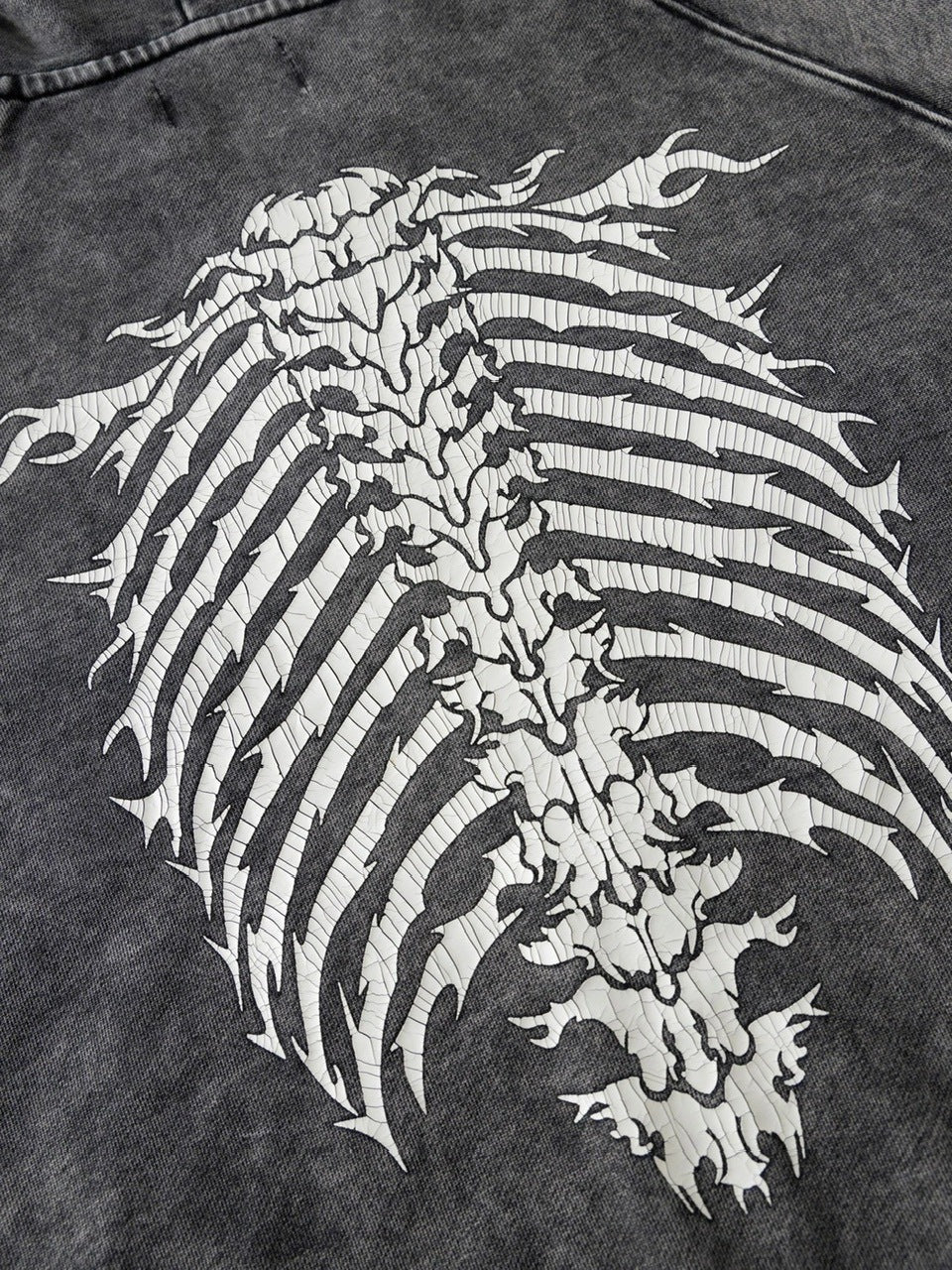 【SUPPLIER】Fire Bones Layered Sleeve Zip Hoodie