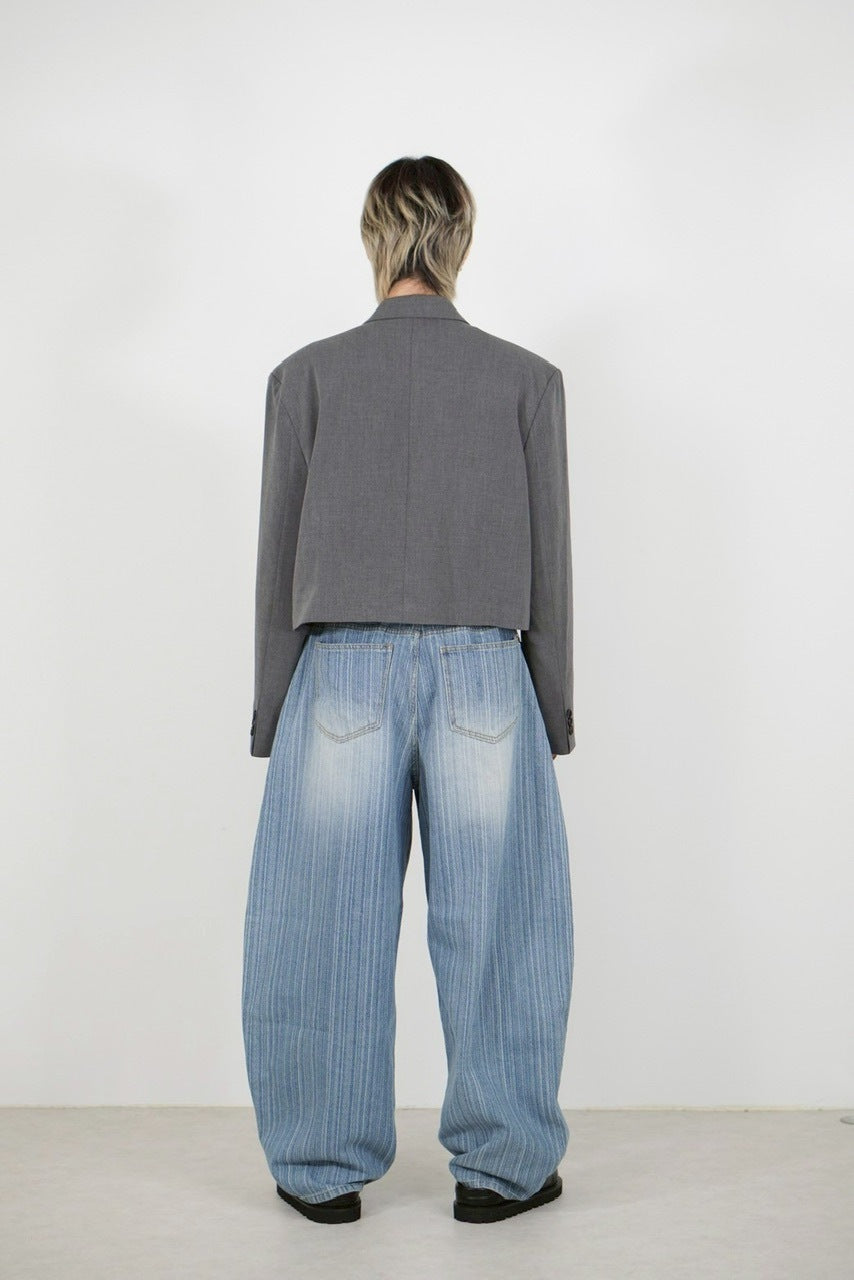 受注制【Chikashitsu +】cropped double jacket (2color)