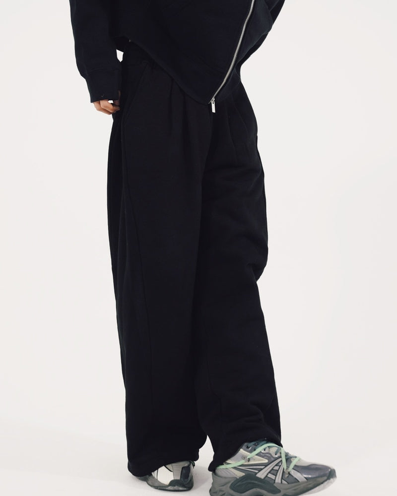 【CS】2tuck sweat pants (black)