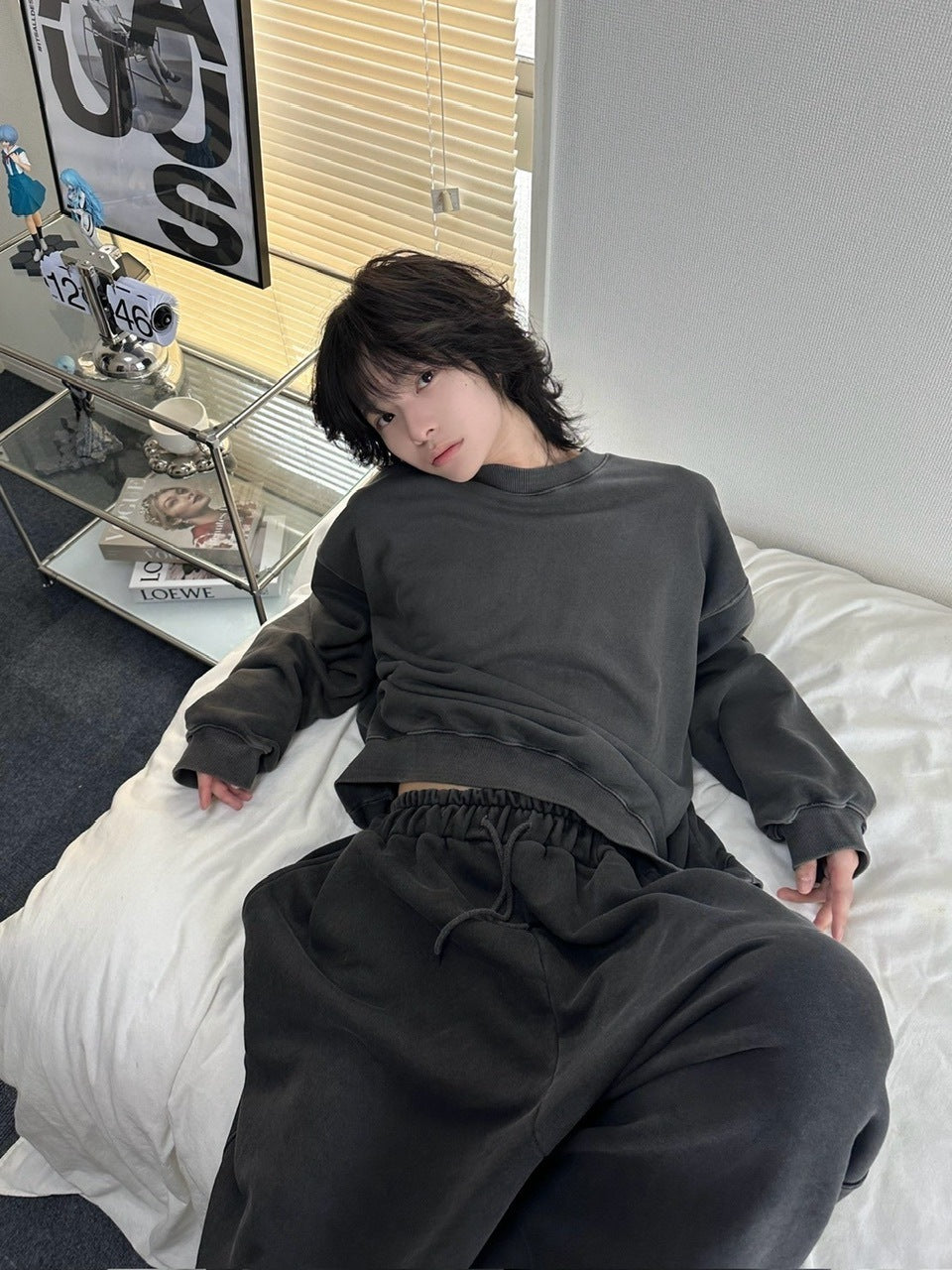 受注制【LUV CODE】pigment sweat shirt (2color)