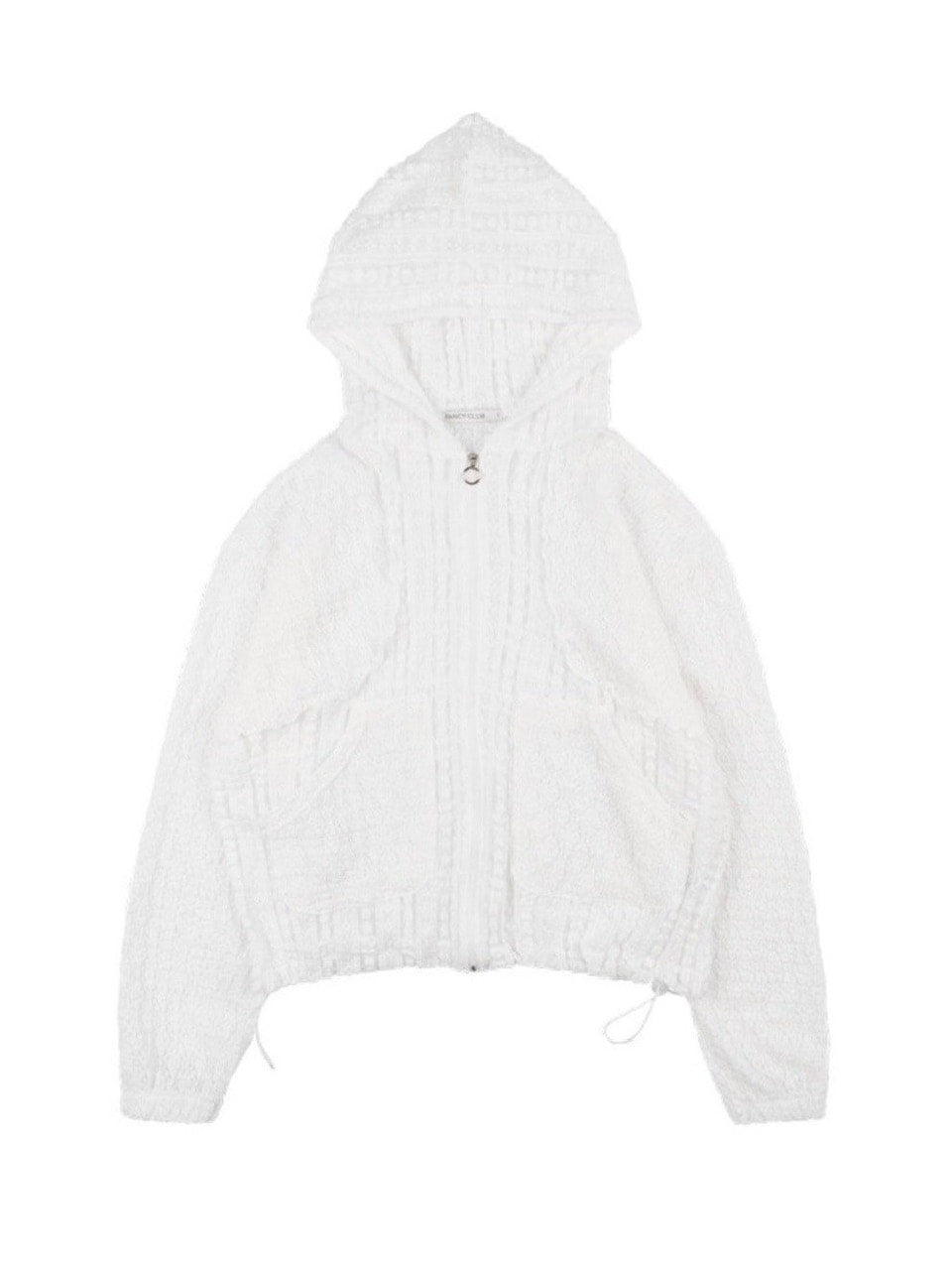 【FANCY CLUB】PLUMPY LACE LINE HOOD ZIP-UP / 【ファンシークラブ】レースメッシュジップアップパーカー