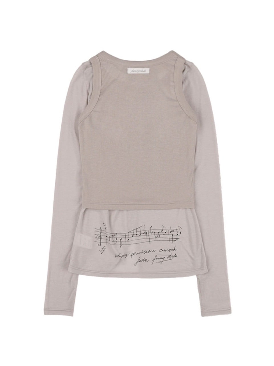 【FANCY CLUB】3-WAY BUTTON LAYERED LONG SLEEVE / 【ファンシークラブ】ボタンベストレイヤード長袖Tシャツ