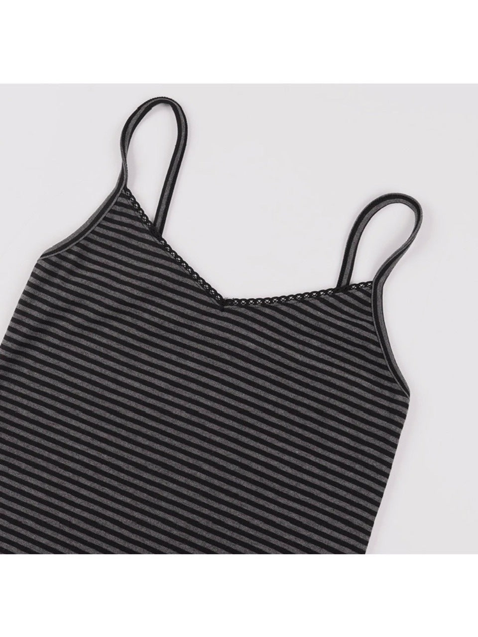 【FANCY CLUB】LACE STRIPE BASIC SLEEVELESS