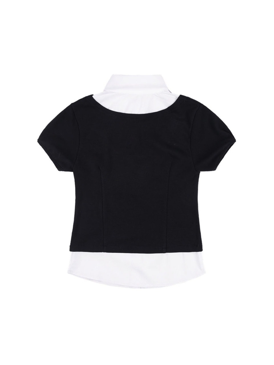 【FANCY CLUB】PREPPY RIBBON TIE SHIRT / 【ファンシークラブ】プレッピーリボンタイレイヤード半袖シャツ