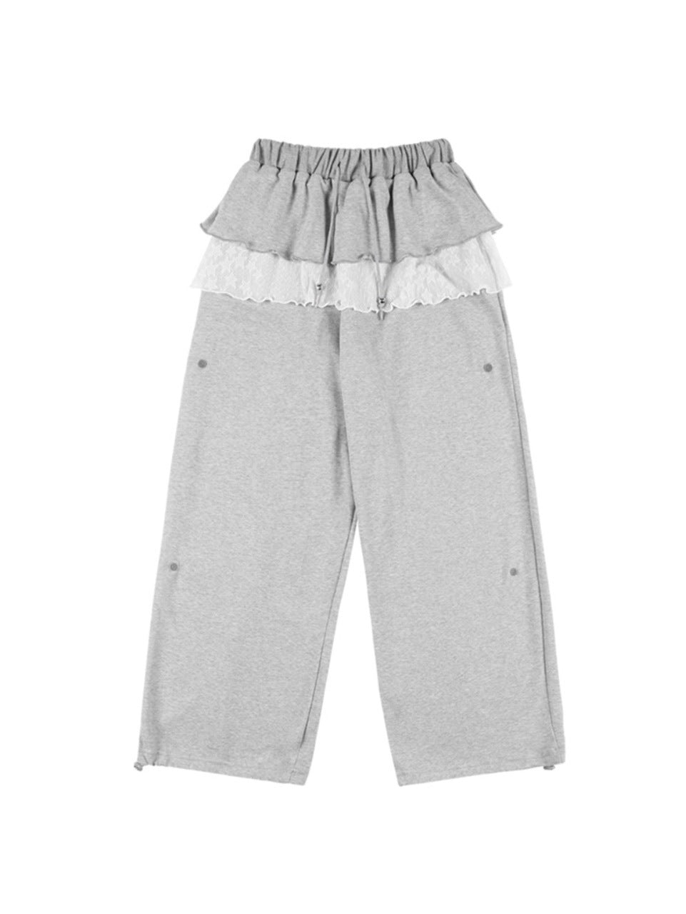 【FANCY CLUB】FRILL LACE BUTTON SWEATPANTS / 【ファンシークラブ】フリルレースレイヤードボタンスウェットパンツ