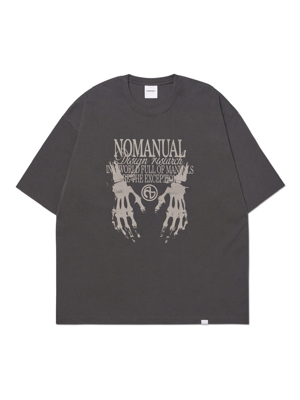 【NOMANUAL】SKELETON HANDS T-SHIRT / 【ノーマニュアル】スケルトンハンドロゴ半袖Tシャツ