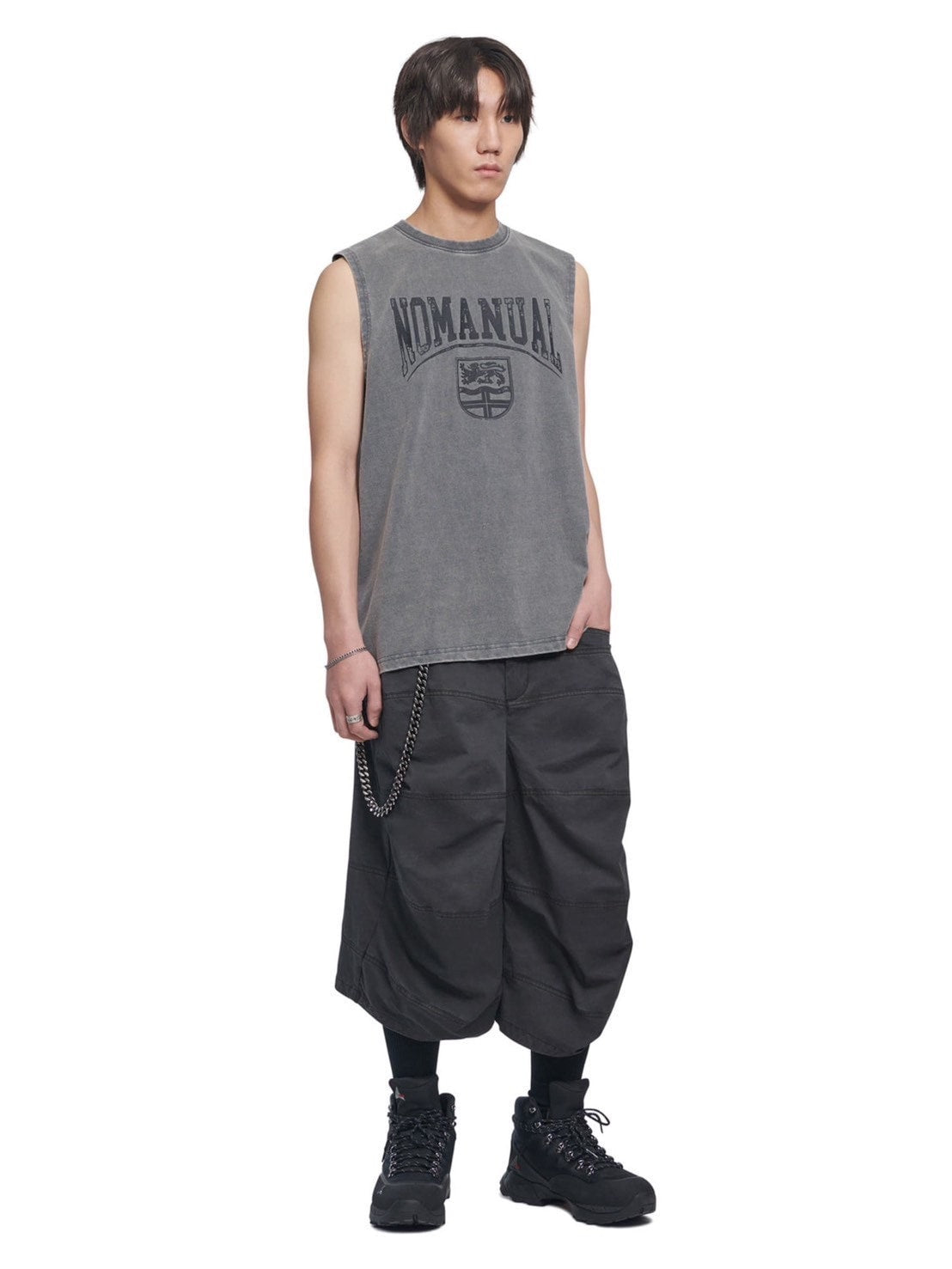 【NOMANUAL】EMBLEM WASHED SLEEVELESS TEE
