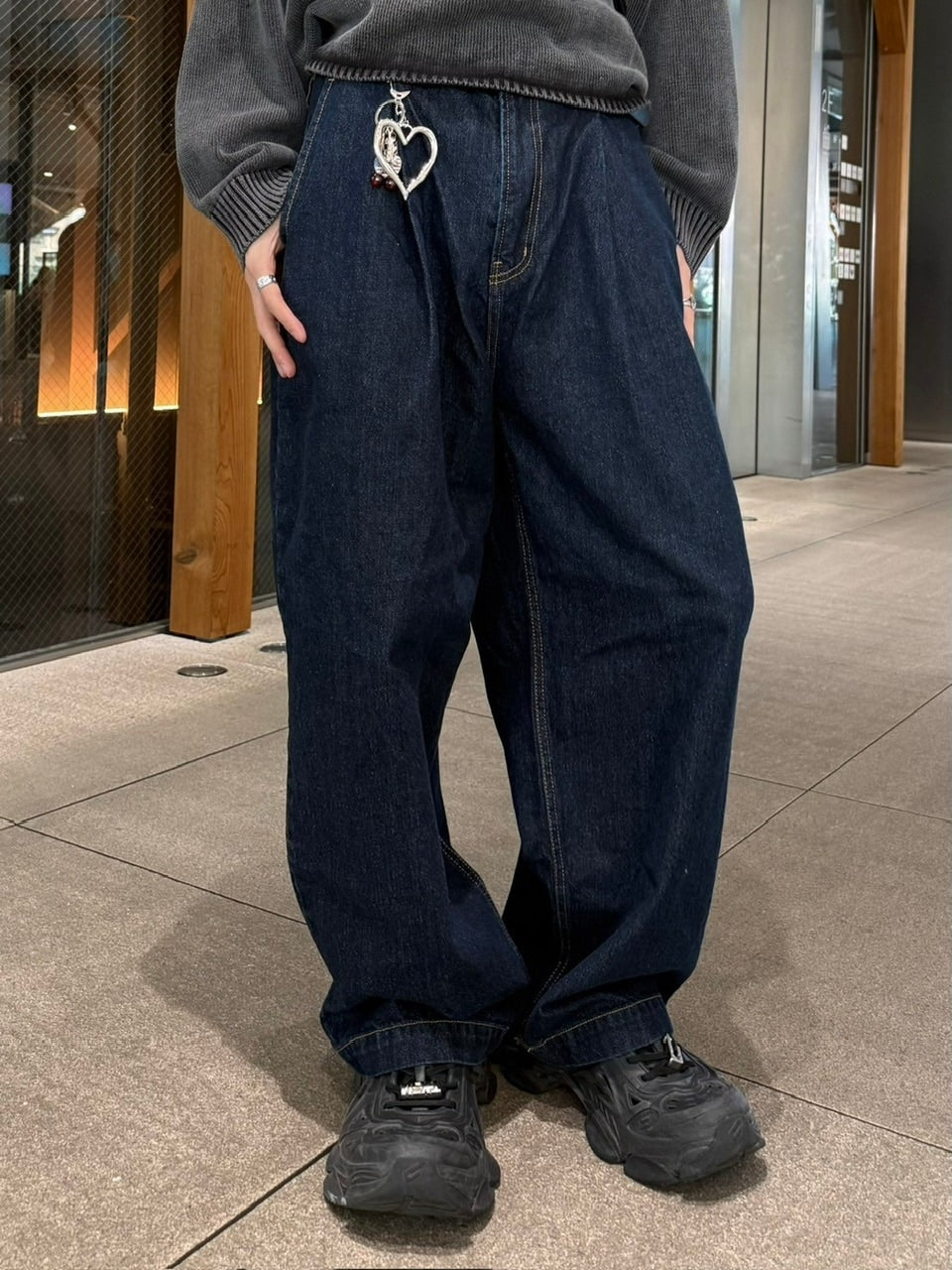 【Chikashitsu +】original big heart charm key strap