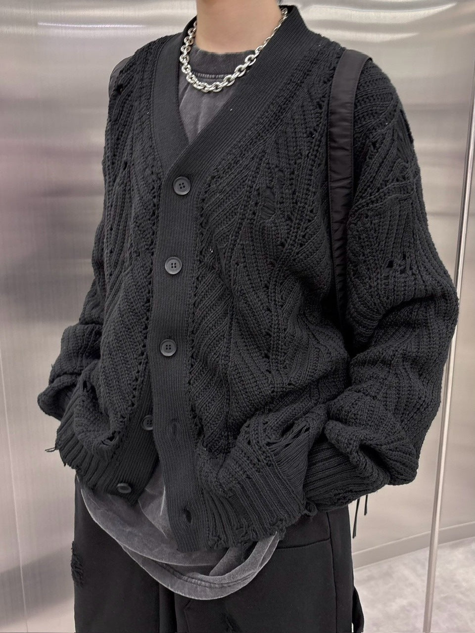 受注制【nmtc +】wash knit cardigan (2color)
